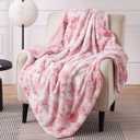 Bedsure Sherpa Fluffy Throw Blanket -Fleece Soft, Warm and Cozy Throw for Women, Plush & Fuzzy Faux Fur Blanket for Couch, Sofa and Bed Decor, Tie Dye Design, Pink, 50x60 Inches