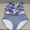 B2prity Tummy Control Tankini Swimsuit for Women Ruched Two Piece Bathing Suit Drawstring Swimwear with Bottom size L