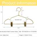 Premium 16.5 Matte Gold Metal Clothes Clips Hangers, Heavy Duty Skirt Slack Hangers, Metal Rack for Trousers Non Slip Clips, Clothes Hanger Display and Storage, 30 Pack