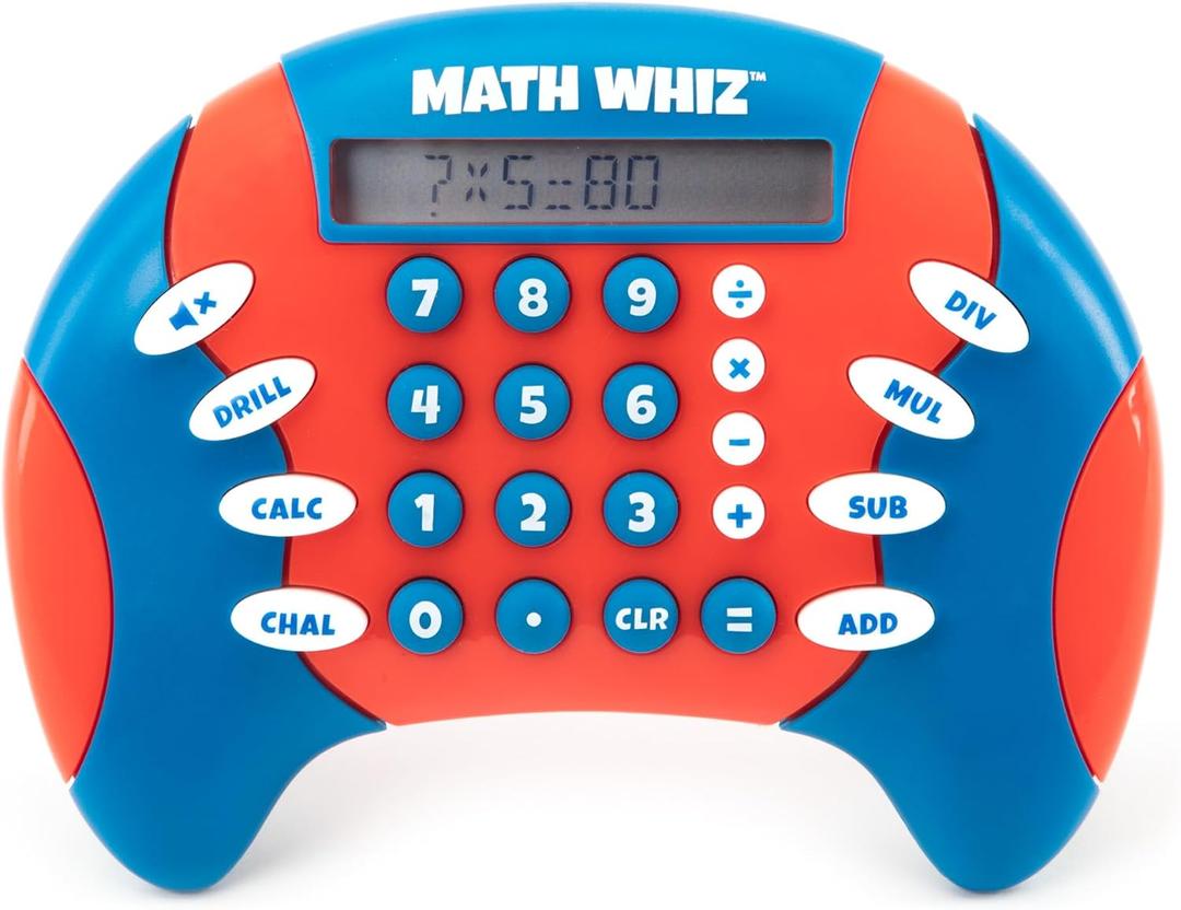 Educational Insights Math Whiz - Electronic Math Games, Addition, Subtraction, Division, and Multiplication Game, Handheld Games for Kids, Interactive STEM Learning Tools for Ages 6+