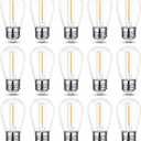 Mlambert LED String Light Bulbs,Shatterproof Outdoor String S14 Replacement Light Bulb,Waterproof 1W LED Edison Bulb Equal to 11W,Warm White,Not Solar, 15 Pcs