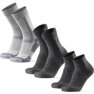 DANISH ENDURANCE Mixed Length Outdoor Hiking Socks, Merino Wool, Women & Men, 3-Pack (Medium, Grey)