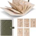 Vlando Travel Jewelry Organizer Case,Mom Gifts from Daughter,Jewelry Storage Book Ring Binder with Clear Zipper Velvet Jewelry Pouch Bag,Travel Essentials for Rings,Necklace,Earrings-Olive Green