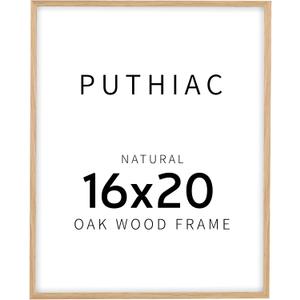 16x20 Picture Frames for Wall - Minimalist 16x20 Oak Wood Frames, 16"x20" Picture Frame Wood, Natural Solid Wooden Picture Frames for Wall Art Photo and Prints(1 Pack, Beige)