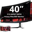 40 Inches Privacy Screen Filter for Ultrawide 21:9 Curved Monitor | Computer Privacy Shield | Anti-Glare | Anti- Blue Light Protector