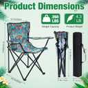 4 Pcs Floral Folding Chairs for Outside, Camping Chairs Set, Portable Lawn Chair with Armrests & Carry Bags, Outdoor Travel Lightweight Folding Chair for Picnic & Beach(Fresh Bloom)