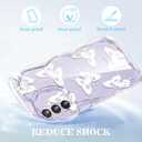 2 x Compatible for Samsung Galaxy A14 5G Case, Pretty Butterfly Print Three-Dimensional Wave Clear Case for Girls Women, Soft Full Package Anti-Fall Cover for Galaxy A14 5G, White Butterfly