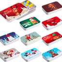 Peryiter 10 Pcs Novelty Christmas Empty Mint Tins Christmas Mint Tins Funny Gag Gifts, 3 x 2 x 0.6 mas Gift Bag Stuffer, Mini Tin Without Candy, White Elephant Exchange Gifts(Cute Style)