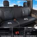 Huidasource Tacoma Front&Back Car Seat Covers, Automotive Seat Cushion Fit for 4th Gen Toyota Tacoma 2024-2026 Double&Crew Cab Trailhunter SR SR5 Limited TRD Sport/Off Road (Full Set/Black&Blue)