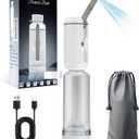 Portable Bidet for Travel, Rechargeable Travel Bidet Sprayer Fits Various Sizes of Water Bottles, Waterproof High Pressure Handheld Bidet for Women Men Personal Hygiene, White