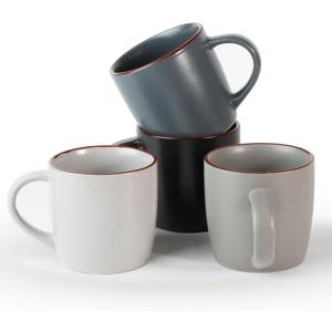 famiware Mercury Coffee Mugs 13 oz, Coffee Mugs Set of 4 with Handle, Cups for Latte, Hot Tea, Cappuccino, Mocha, Cocoa, Multi-color