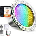 SURAIELEC 10" LED Pool Lights for Inground Pool, 12V AC Waterproof Color-Changing Pool Light with Remote, 300W Equivalent, RGB Colors & Dynamic Effects, Fits Pentair, Hayward, Jandy Niches, 100 Feet
