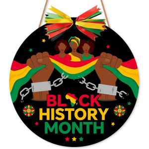 Black History Month Door Decorations, Black History Month Hanging Sign Black History Decor for Front Door Indoor Outdoor