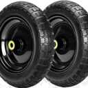 13" Flat Free Wheels Replacement for GOR Garden Cart Tires, 4.00-6 Solid Tires, 13" No Flat Wheels for GOR Garden Carts/Hand Trucks/Garden Carts (Black)