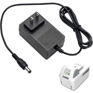 24V Quick Adapter Charger for Snow Joe&Sun Joe 24V Lithium Ion Battery, 24VCHRG-QC iON+ Charger for Models iBAT24 &24BAT Series Batteries, iBAT24-LT, iBAT24-XR, 24VBAT-LTE, 24VBAT-XR Power Supply Cord PSU