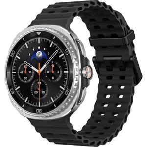 Marine Sport Bands Compatible with Samsung Galaxy Watch 8 Band 44mm 40mm/8 Classic 46mm Men Women,Soft Silicone Breathable Waterproof No Gap Strap for Samsung Galaxy Watch 8 Bands 40 mm 44 mm Correa