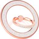 YINHEXI Magnetic Phone Grip for Magsafe, Glittering Ring Holder Stand with 360Rotation & 90Flip, Mag Safe Accessory for iPhone 16, 15, 14, 13, 12 (Rose Gold-MS-01)