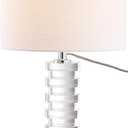 JONATHAN Y Sasha 25" Crystal Geometric Column Table Lamp, Clear