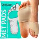 BRISON Metatarsal Pads for Women and Men Ball of Foot Cushion - Gel Sleeves Cushions Pad - Fabric Soft Socks for Supports Feet Pain Relief - 2 Pairs M (Men 7.5-9.5, Women 9-11) (Beige)