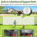48" Tall 120" Wide Outdoor Retractable Dog Gate All-Weather Resistant/White