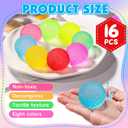 16Pack Mini Gumdrop Stress Balls , Textured Memory Gel Soft Stress BallStress Relief Squeeze Ball for Adults Kids, Squishy Toys Bulk for Party Favors Gifts, Desk Toy and Prize, 1.7 Inches