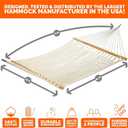 Castaway Living 13 ft. Double Traditional Hand Woven Cotton Rope Hammock with Storage Bag 2-Person, 450 lb Capacity, Free Extension Chains & Tree Hooks, Designed in The USA
