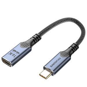 1ft/0.3M usb c to usb c Extension Cable Compatible with Thunderbolt 5, high Speed 80gbps Data Transfer,240w USB 5 Type C Male to Female Extension Cable 5A Fast Charging,8K/16K Video Display.