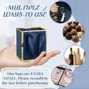 Yeaqee 25 Pcs Mini Metallic Paper Gift Bags with Handles 4x2.75x4.5'' Tiny Small Gift Bags with Thank You Tag for Wedding Graduation Birthday Party Return Gifts Jewelry Business (Navy Blue,Gold)