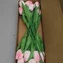 Artificial Tulips - 16 Light Pink Real Touch Flowers for Home Wedding Mothers Day Easter Valentine's Day Decoration