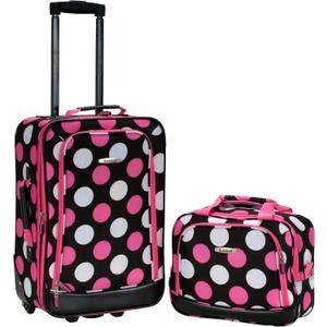 Rockland Fashion Softside Upright Luggage Set,Expandable, Multi/Pink Dot, 2-Piece (14/19) Rockland Fashion Softside Upright Luggage Set,Expandable, Multi/Pink Dot, 2-Piece (14/19)