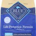 Blue Adult Dry Dog Food Life Protection Formula, Chicken & Brown Rice Recipe, Natural Ingredients, No Artificial Flavors or Preservatives, 5 Pound (Pack of 3)