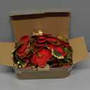 Glintoper Christmas Poinsettia Garland, 5.9 FT Lighted Artificial Garlands with 36 Red Flowers, Battery Operated with Timer Poinsettia String Lights, Light up for Xmas New Year Home Decor