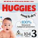 Huggies Size 3 Diapers, Snug & Dry Baby Diapers, Size 3 (16-28 lbs), 104 Count