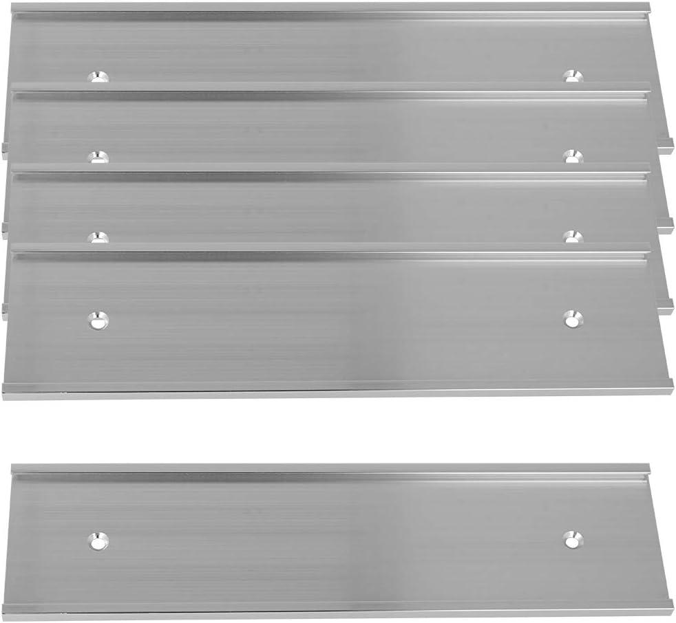 2" x 8" Aluminum Wall Mounted Name Plate Holder - Set of 5 - Office Business Door Sign Holder - Wall or Door - Silver
