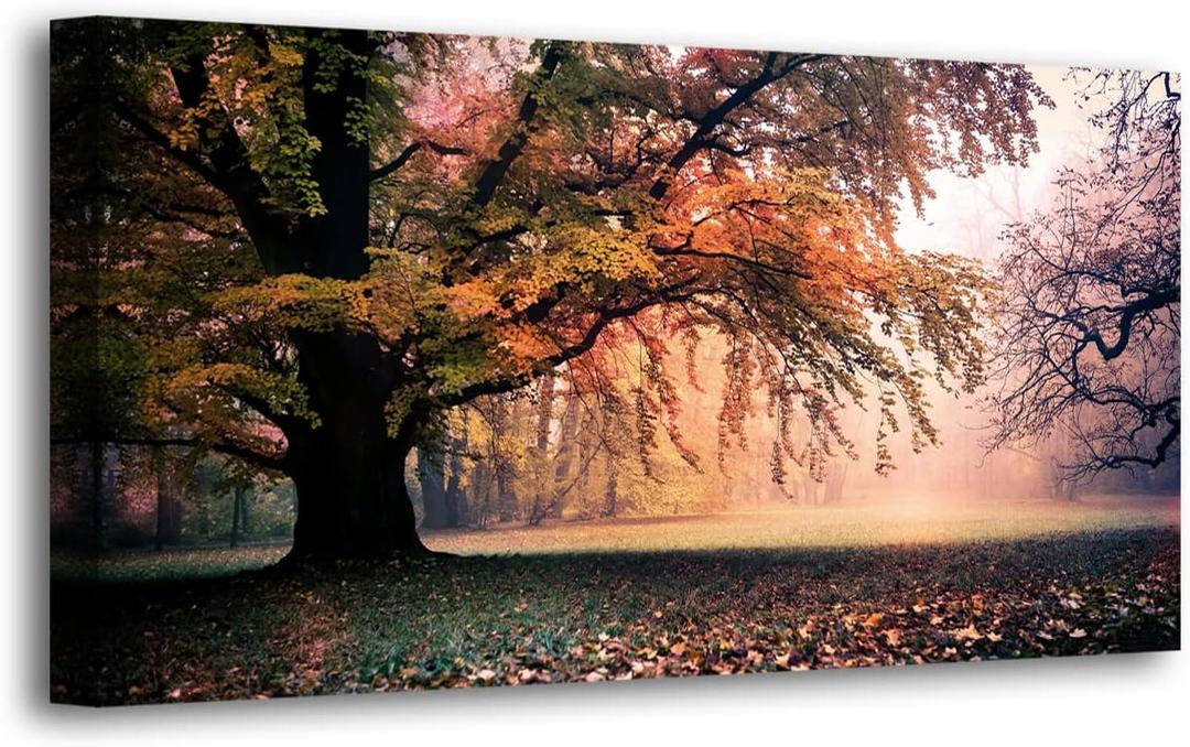 Tree of Life Wall Art Canvas Prints Natural Landscape Picture Home Decor Colorful Forest Paintings for Living Room Bedroom Bathroom Kitchen Decorations 20x40 Wooden Framed Artwork Easy Hanging (40L" x 20W", Colorful Tree of Life)