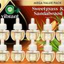 Air Wick Plug in Refills, Sweetgrass & Sandalwood, Essential Oil, 10 Count