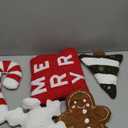 Geelin 5 Pcs Christmas Throw Pillows Gingerbread Christmas Tree Pillows Snowflake Candy Canes Shape Pillows Stuffed Plush Merry Christmas Decorations for Bed Home Sofa Couch Party (Classic)