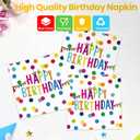Birthday Plates & Napkins Party supplies - 175Pcs Happy Birthday Paper Plates and Napkins Sets, Disposable Happy Birthday Dots Tableware Set for Boys and Girls Party Decorations, Serves 25