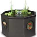 Pennington Aquagarden, Complete Raised Window Pond Kit - Octagon, Water Feature Pool, Includes Inpond 5 in 1 300 Pond & Water Pump with UV Clarifier, 106 Gallon Decking Pond, Three Fountain Displays,