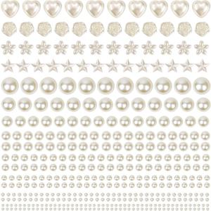 shynek 4326Pcs Self Adhesive Pearl Stickers for Crafts, Stick on Pearls Gems for Hair, Face, Makeup, Crafts, Assorted Styles and Sizes