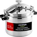 Universal (Extra Large) 53-Quart Aluminum Pressure Cooker for Professional Use  Commercial-Grade, 2 Safety Valves, Reinforced Handles, Easy-Open Lid,  Ideal for Large Kitchens, and Restaurants (53 Quart / 50 Liter)