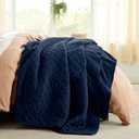 Bedsure Quilts Queen Size - Lightweight Bedspreads Queen Size with Basket Weave Pattern, Soft Quilt Bedding Set, Navy Comforter Set Coverlet for All Seasons with 2 Pillow Shams (90" x 96") | Skin-Friendly Soft, All-Season Comfort, Breathable, Lightweight, Machine Washable
