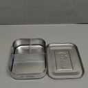 LunchBots Medium Trio II Snack Container - Divided Stainless Steel Food Container - 3 Sections for Snacks On the Go, Dishwasher Safe - Stainless Steel