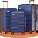 Luggage Sets 3 Piece Hardside (3-YEARS VIP SERVICE) Lightweight Expandable Ultra Durable 100% PC Carry On Travel Suitcase set with TSA Lock Spinner Wheels, Classic Blue