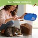 10-15 Lbs Dog Food Storage Container Airtight - Slim Pet Cat Food Container with Lid, Scoop and Cup - Clear Plastic Dry Food Storage Bin for Dogs, Cats, Bird Seeds, Kibble, Pellets, Rice, Flour