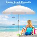 Duerer 8.5FT Beach Umbrella with Sand AnchorHeavy Duty Wind Resistant UPF 50+ Sun Shade, Portable Travel Beach Umbrella with Tilt & Carry Bag for Beach, Sand, Garden, Patio, Pool (Beige)