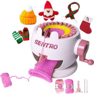 SENTRO Knitting Machine 22 Needles Knitting Machine, Knitting Loom Machine for Adults and Beginners, Automatic Circular Knitting Crochet Machine Kit for Hat,Sock,Scarves,Gloves,Knit Items