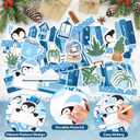 160Pcs Winter Bulletin Board Decorations Set, Bookshelf Penguin Paper Cutouts Chill Out with a Book Bulletin Board Border Trim Reading Theme Winter Classroom Chalkboard Supplies Wall Door Decor