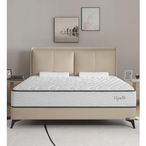 Cejato Queen Size Mattresses, 10 Inch Memory Foam Hybrid Queen Mattresses in a Box White Mattress with Provide Sleep Support and Pressure Relief, Medium Firm, CertiPUR-US