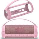 JCHPINE Silicone Cover Case for JBL Flip 6 Portable Bluetooth Speaker, Protective Carrying Holder for JBL Flip 6 Speaker Accessories (Pink Case)